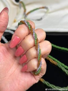 三色2.5mm单珠扭扭款深色系和田玉手链.⭐380一条～