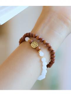 t400 芭比檀木桃木木质和田玉手串